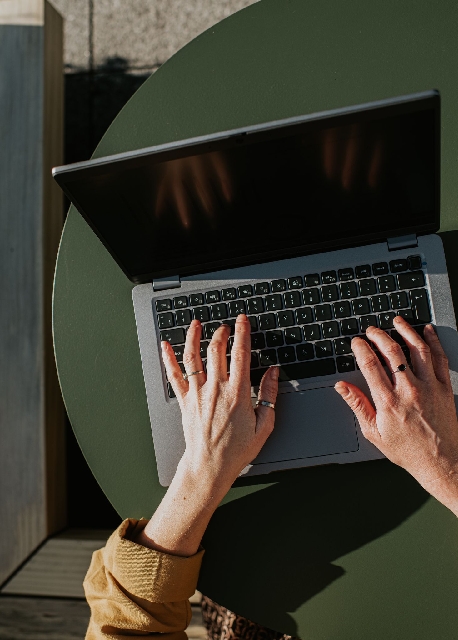 Person working on an enterprise laptop