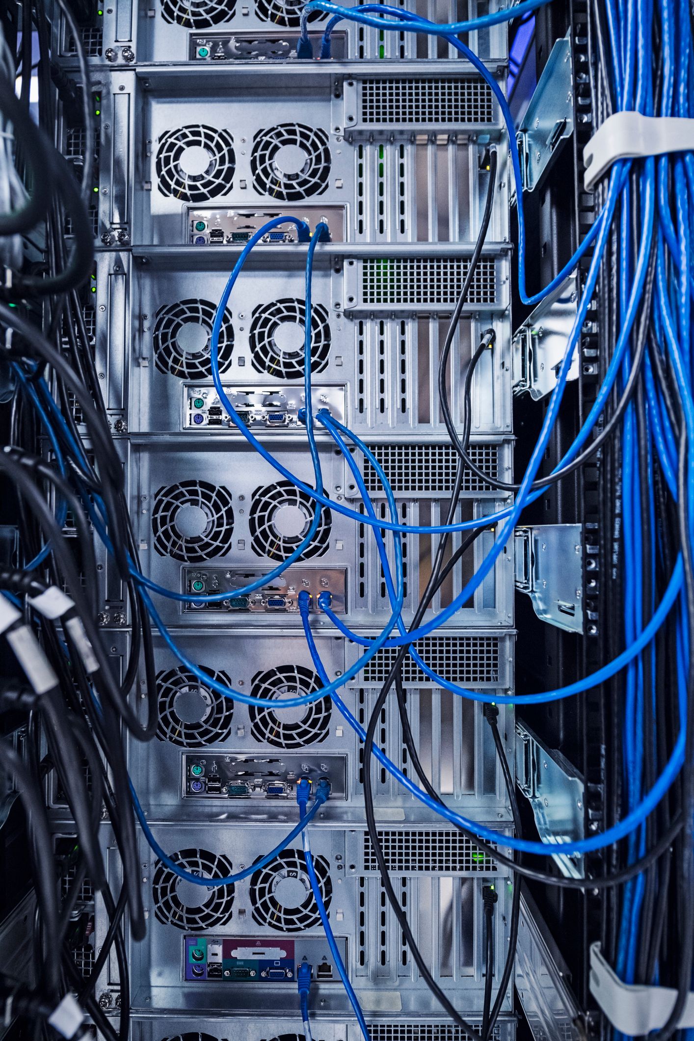 Refurbished IT equipment in a server room