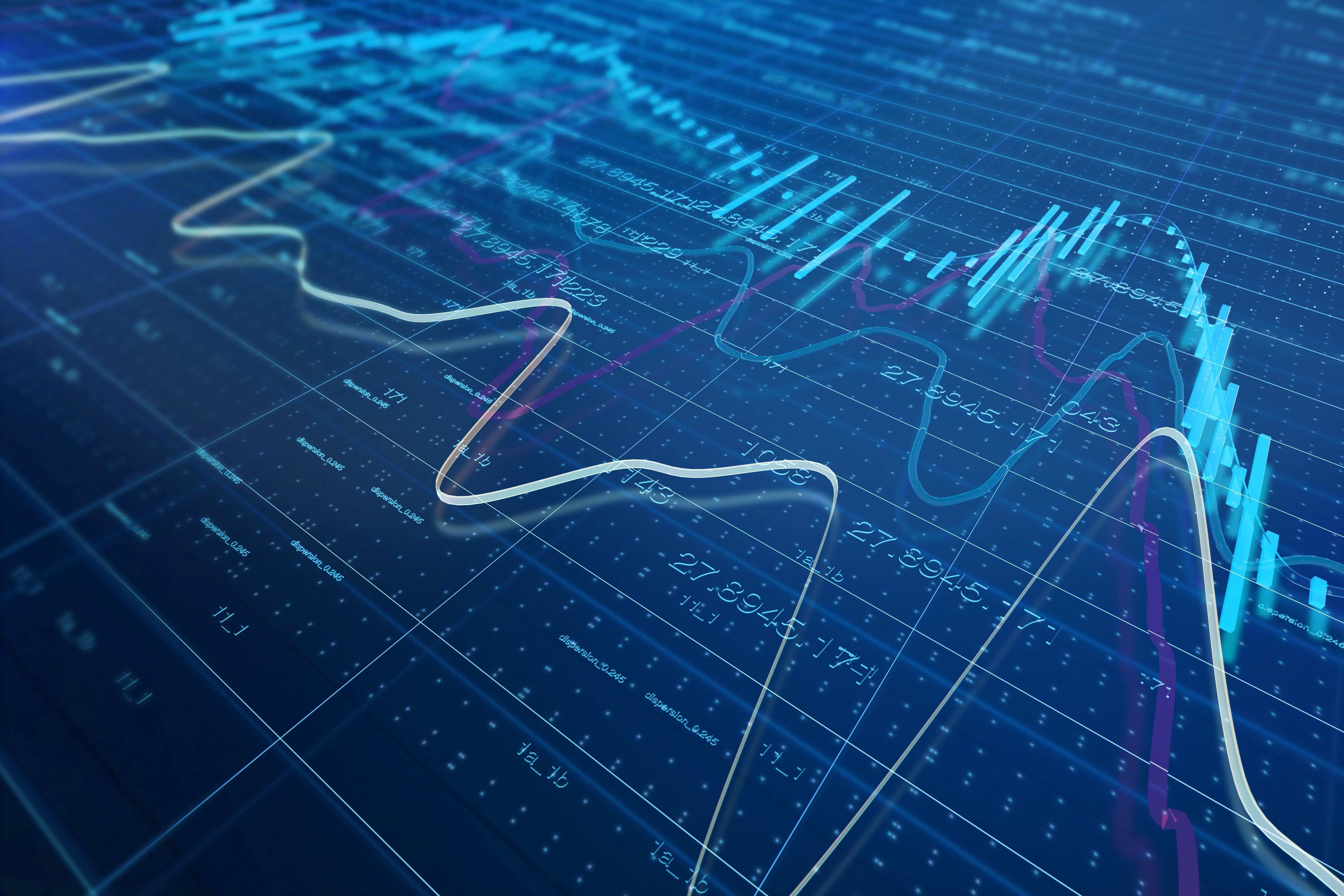 A graph with data going up and down