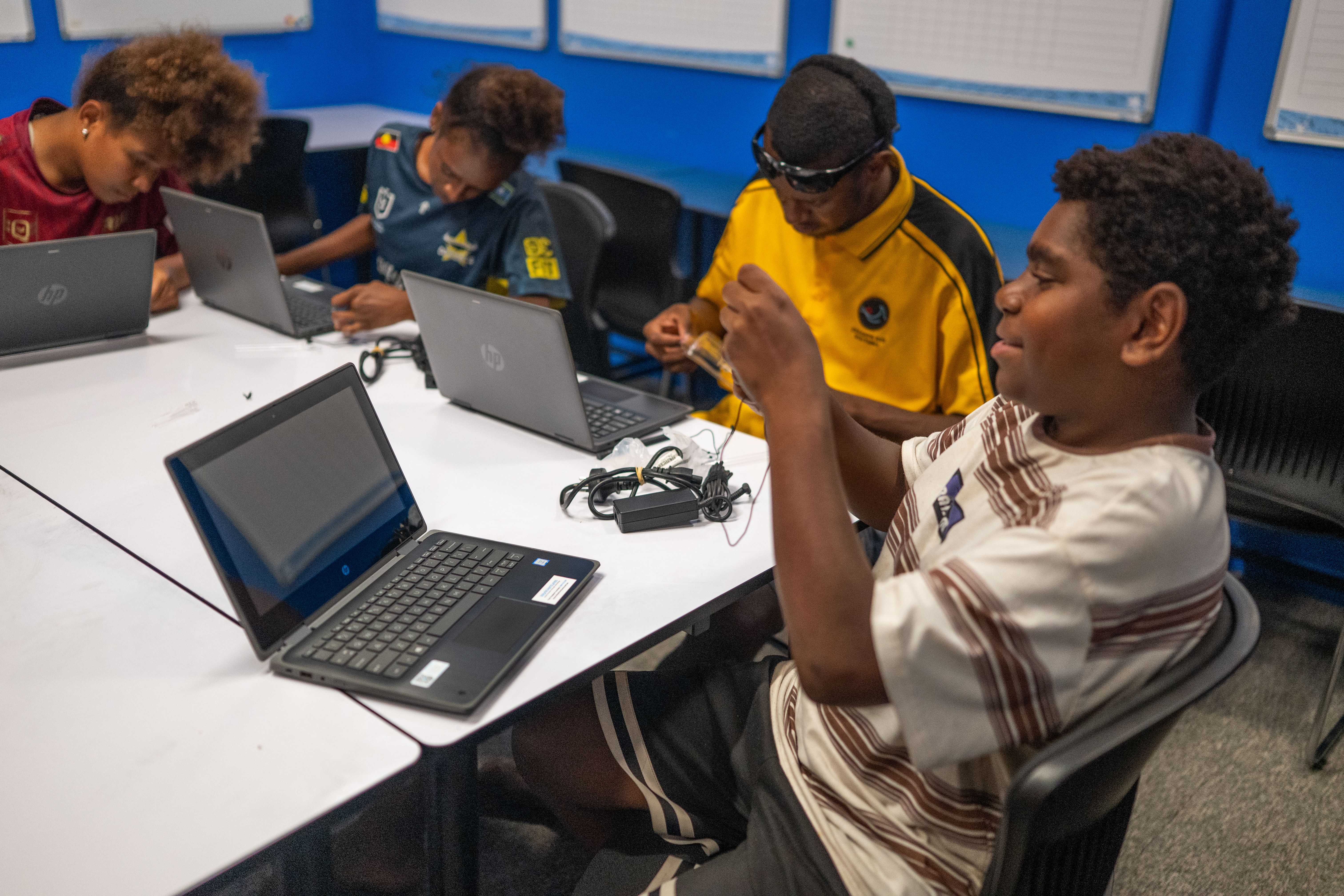 first nations kids on laptops