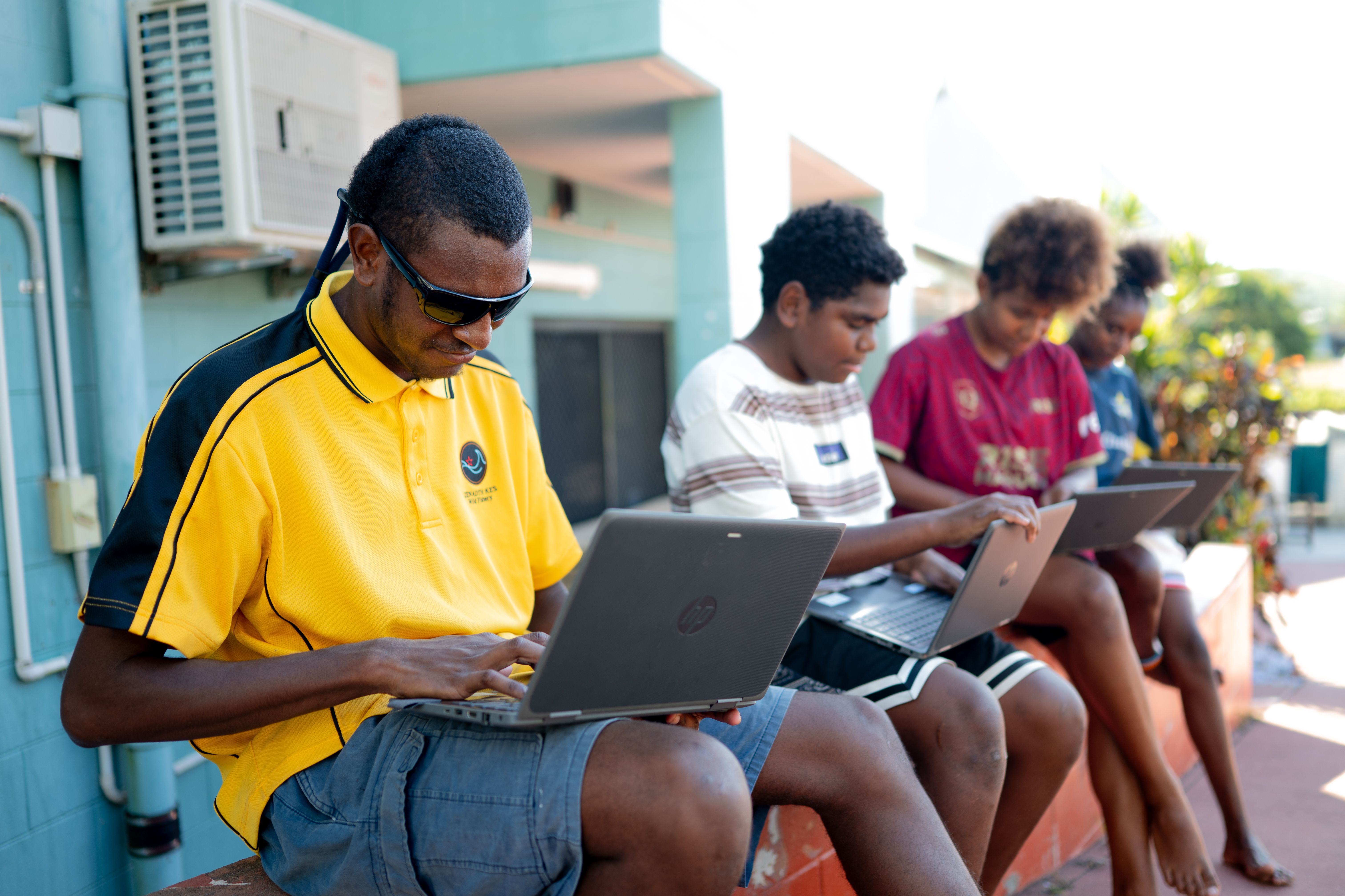 first nations kids with laptops